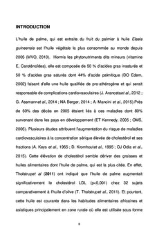 Consommation de l'huile de palme et profil lipidique en Côte d'Ivoire