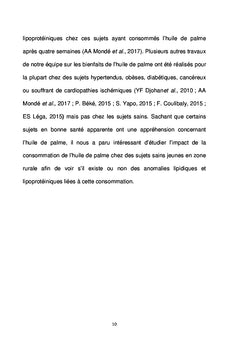 Consommation de l'huile de palme et profil lipidique en Côte d'Ivoire