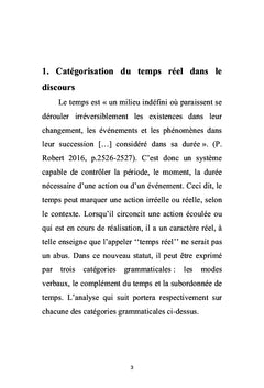Catégorisation et sémantisation du temps réel