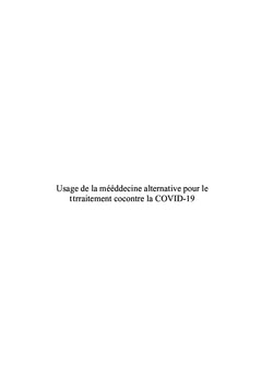Usage de la médecine alternative pour le traitement contre la COVID-19
