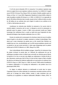 Usage de la médecine alternative pour le traitement contre la COVID-19