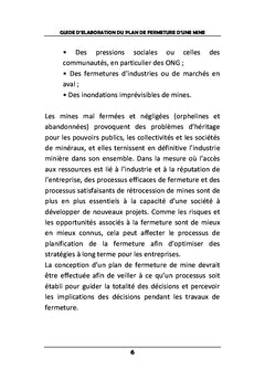 Guide d'élaboration d'un plan de fermeture d'une mine