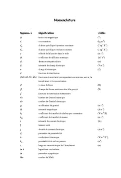 Modélisation thermique et massique lors de la présence MHD