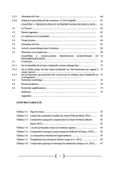 Faisabilité du mélange de métakaolin et de la chaux comme liant