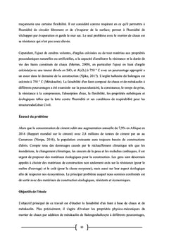 Faisabilité du mélange de métakaolin et de la chaux comme liant