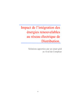 Impact de l'intégration des ER au réseau électrique de distribution