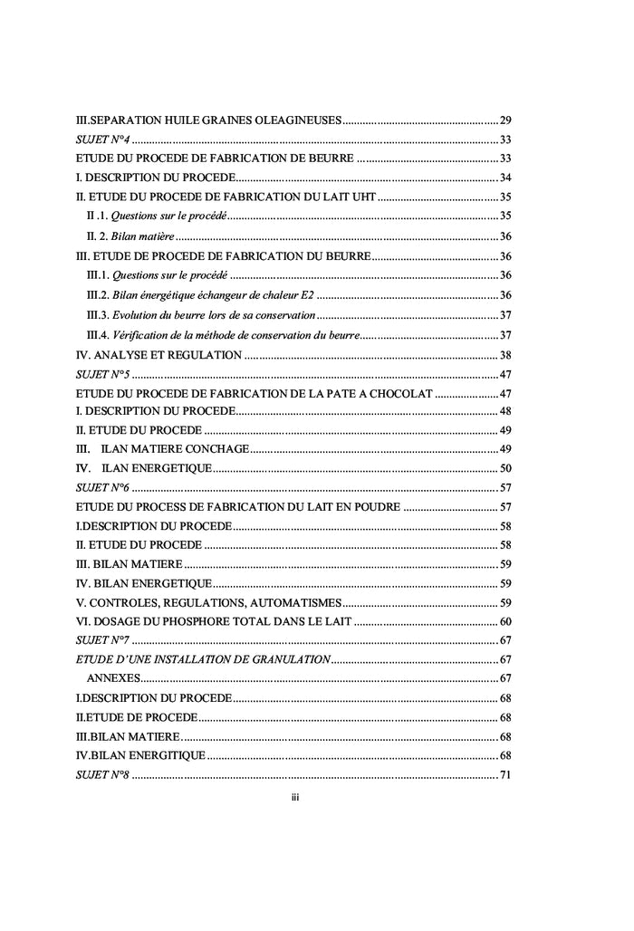 Travaux de synthèse corrigés en génie des procédés agroalimentaires