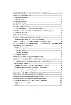 Travaux de synthèse corrigés en génie des procédés agroalimentaires