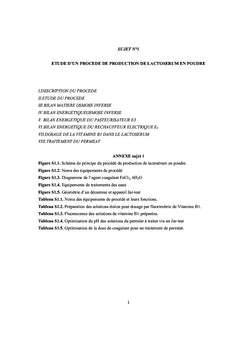 Travaux de synthèse corrigés en génie des procédés agroalimentaires