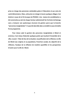 Developpement socio-economique de la ville de Kikwit a l'horizon 2050