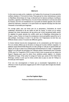 Répression des crimes graves commis en RDC avant 2002