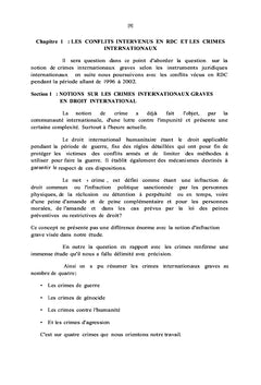 Répression des crimes graves commis en RDC avant 2002