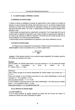 L'essentiel des Mathématiques Financières