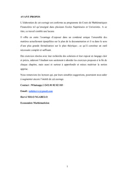 ARSENAL DES MATHEMATIQUES FINANCIERES