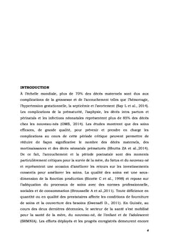 Exemple de mesure de la qualité des soins maternels et pédiatriques