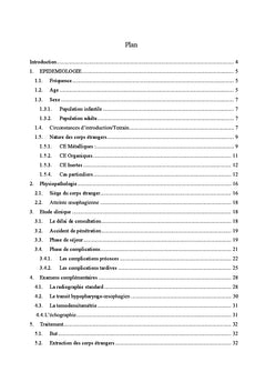Les corps étrangers pharyngo-oesophagiens