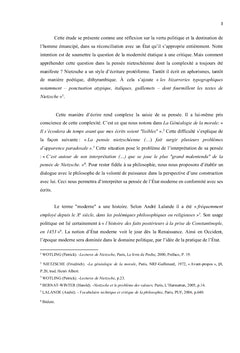 Volonté de puissance et État Moderne chez Nietzsche