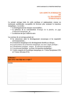 Les aspects juridiques de la transition énergétique