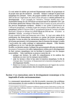 Les aspects juridiques de la transition énergétique