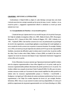 Les effets de l'interface « vie au travail-vie privée » sur l'engagement organisationnel affectif