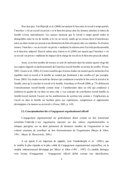 Les effets de l'interface « vie au travail-vie privée » sur l'engagement organisationnel affectif