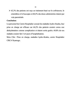 Prise en charge des maladies hydro-fécales