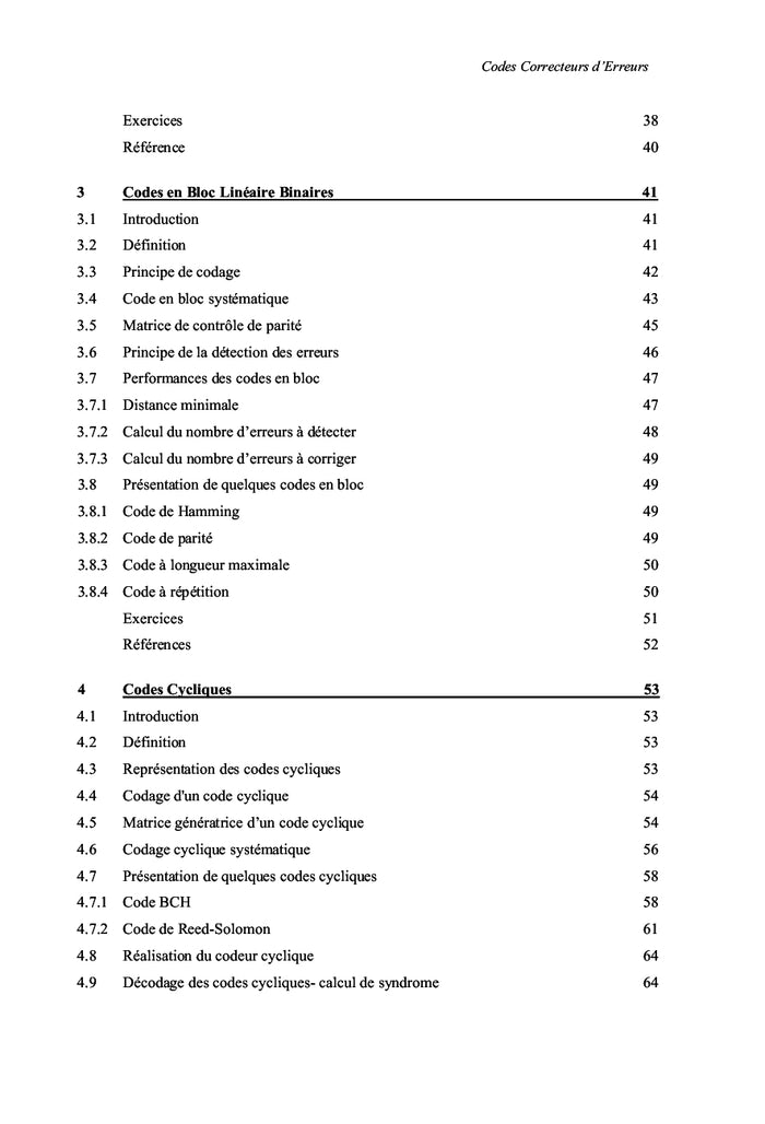 Codes Correcteurs d'Erreurs