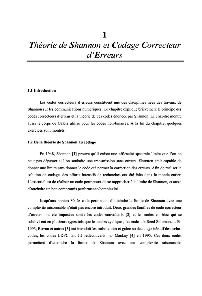 Codes Correcteurs d'Erreurs