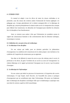 L'informatique en 4ème année Commerciale de Gestion :