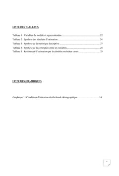 Dividende démographique et croissance économique des pays de l'UEMOA: