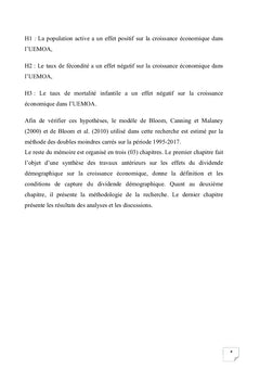 Dividende démographique et croissance économique des pays de l'UEMOA: