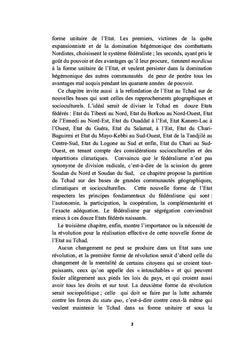 Géopolitique et Forme de l'Etat au Tchad