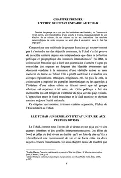 Géopolitique et Forme de l'Etat au Tchad