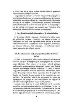 Géopolitique et Forme de l'Etat au Tchad