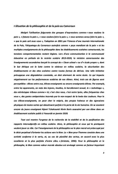 La problématique de la paix à travers l'enseignement de la philosophie