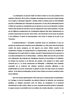 La problématique de la paix à travers l'enseignement de la philosophie
