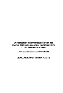 La protection des investissements en RDC