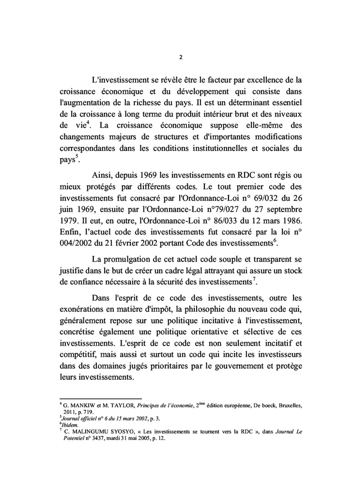 La protection des investissements en RDC
