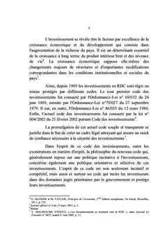 La protection des investissements en RDC