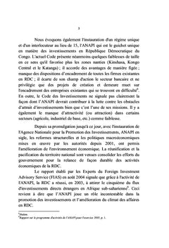 La protection des investissements en RDC