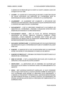 Le Management Opérationnel