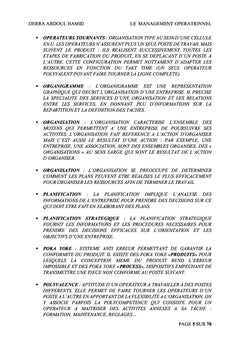 Le Management Opérationnel