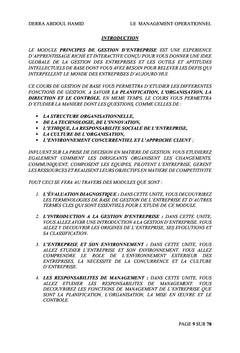 Le Management Opérationnel