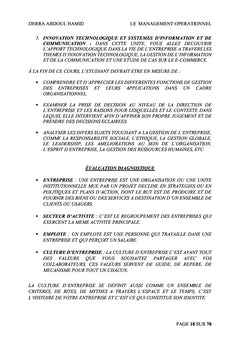 Le Management Opérationnel