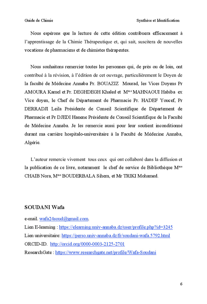 Synthèse et Identification Structurale