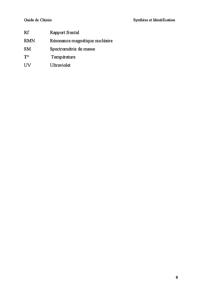 Synthèse et Identification Structurale