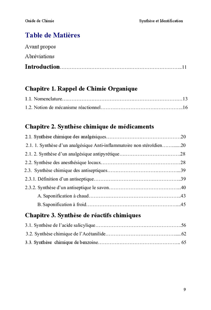 Synthèse et Identification Structurale