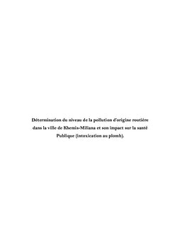 Détermination du niveau de la pollution d'origine routière