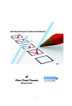 Initiation aux études de marché