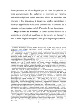 Problématique de la terminologie médicale